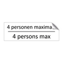 4 personen maximaal - 4 persons max & 4 personen maximaal - 4 persons max