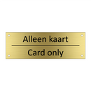 Alleen kaart - Card only & Alleen kaart - Card only & Alleen kaart - Card only