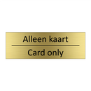 Alleen kaart - Card only & Alleen kaart - Card only & Alleen kaart - Card only