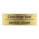 Conciërge kast - Janitor closet & Conciërge kast - Janitor closet