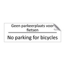 Geen parkeerplaats voor fietsen - No parking for bicycles