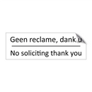 Geen reclame, dank u - No soliciting thank you & Geen reclame, dank u - No soliciting thank you