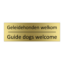 Geleidehonden welkom - Guide dogs welcome & Geleidehonden welkom - Guide dogs welcome