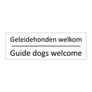 Geleidehonden welkom - Guide dogs welcome & Geleidehonden welkom - Guide dogs welcome