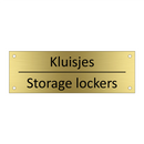 Kluisjes - Storage lockers & Kluisjes - Storage lockers & Kluisjes - Storage lockers