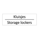 Kluisjes - Storage lockers & Kluisjes - Storage lockers & Kluisjes - Storage lockers
