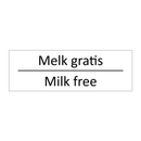 Melk gratis - Milk free & Melk gratis - Milk free & Melk gratis - Milk free