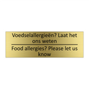Voedselallergieën? Laat het ons weten /…/ & Voedselallergieën? Laat het ons weten /…/
